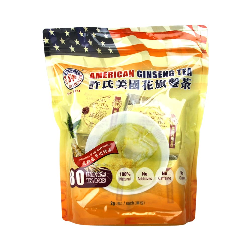 SKU 1024 Hsu Shue 124; American Ginseng Tea Tasker 80 ct