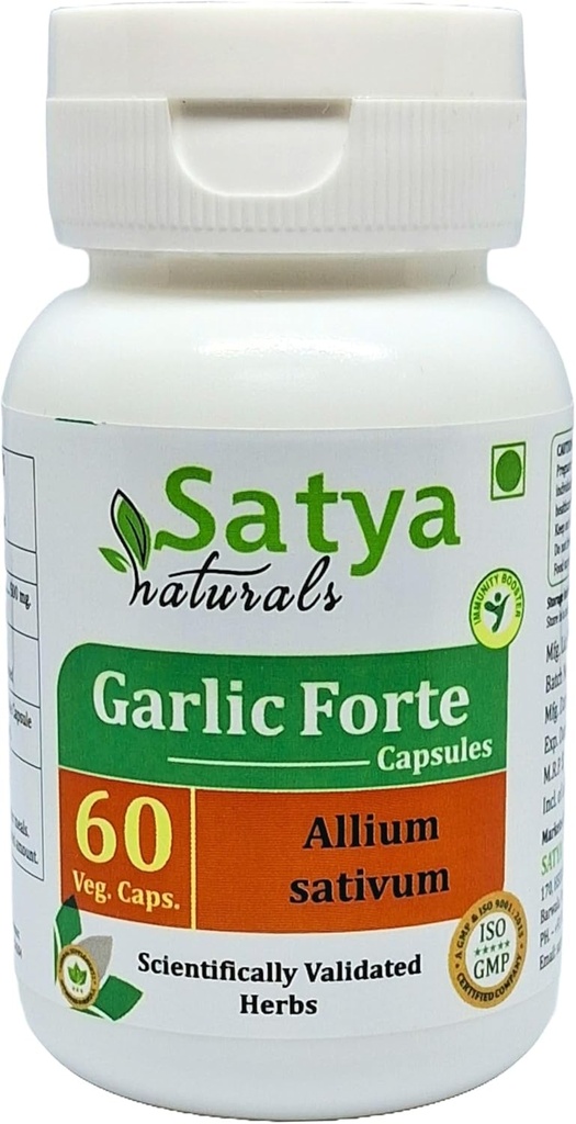 Hvidløg Forte Capsule 500 mg. 60 Veg. Capsule Note 124; Lahsan (Allium Sativum) Uddrag Kapsler til mænd og kvinder