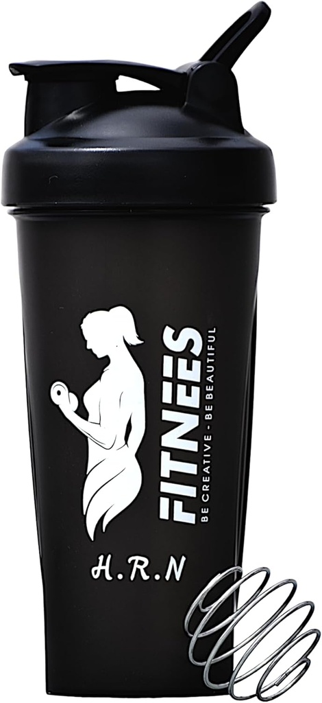 H.R.N 20 Ounce Protein Shaker Flaske til kvinder, Protein Shaker Flaske, Shaker Flaske perfekt til før og efter træning, Shaker Cup For Protein Drink, Cocktail Shaker Cup