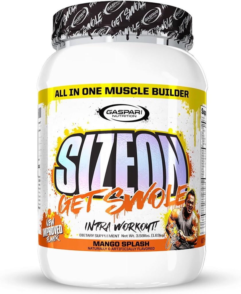 Gaspari Nutrition SizeOn, The Ultimate Hybrid Intra-Workout Amino Acid & Creatine Formula, Increased Muscle Volume & Muscle Recovery (3.59 Pounds, Mango Splash)