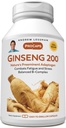 ANDREW LESSMAN Ginseng 200mg - 180 kapsler - Standardized Extract to Support Well- Being. Adaptogen, Combat Træthed og Stress. Forsigtigt, lille, let at sluge kapsler. Ingen tilsætningsstoffer