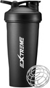 EXTREME Classic Shaker Flaske med Wire Whisk, Perfekt til Protein Shakes og Pre Workout, Læbe Bevis Shaker Cups, BPA Free, Opvaskemaskine SAFE, 24 Ounce, Sort