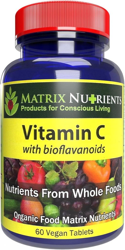 Vitamin C - Premium Kvalitet med BIOFLAVANOIDS! - Højeste Absorptionsrate, 100% økologiske naturlige ingredienser - Immunoboosting, Energy Lifting! - Veganske tabletter (60ct)