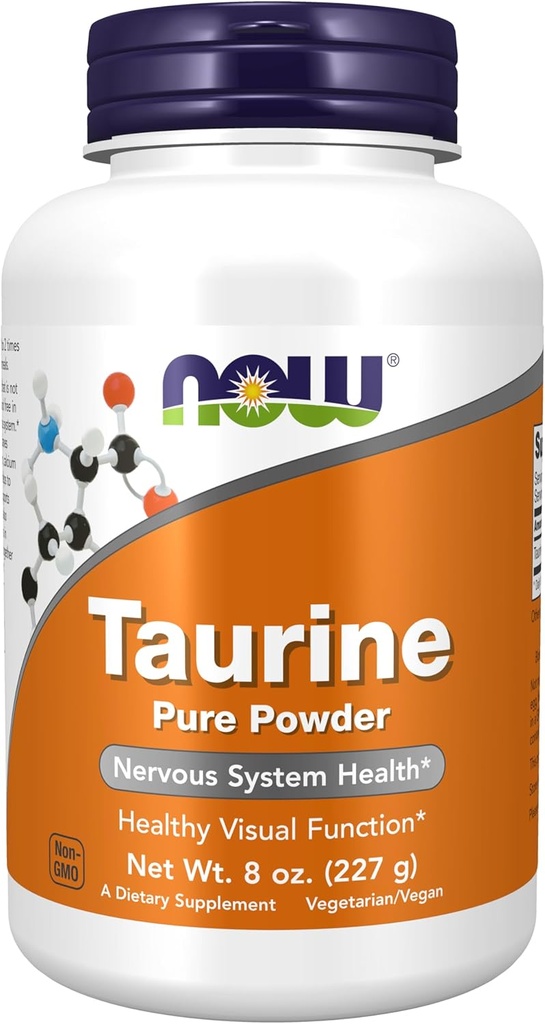 Now Foods Supplements, Taurine Pure Powder, Nervesystemet Sundhed *, Amino Acid, 8-Ounce