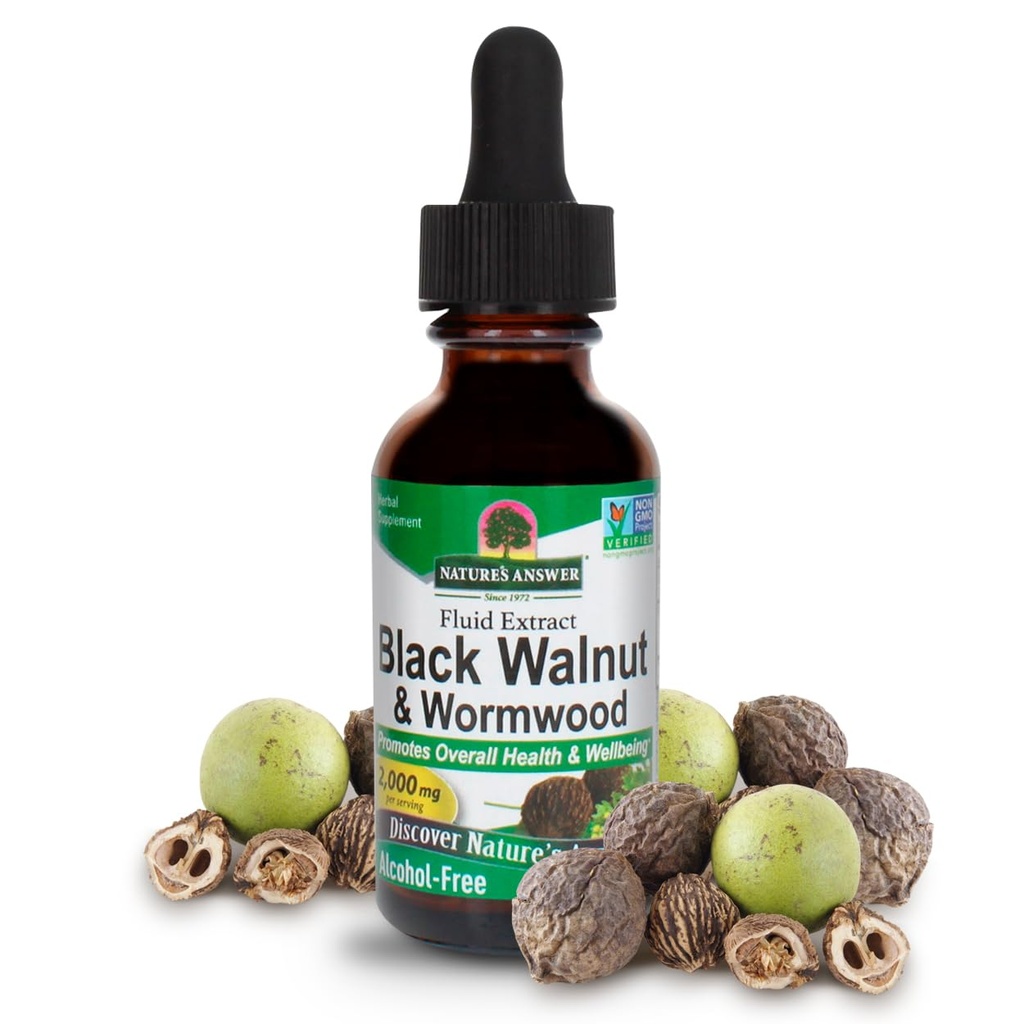 Naturens svar Black Walnut og Wormwood Complex 124; fremmer den samlede sundhed og velvære 124; Super koncentreret 2,000mg