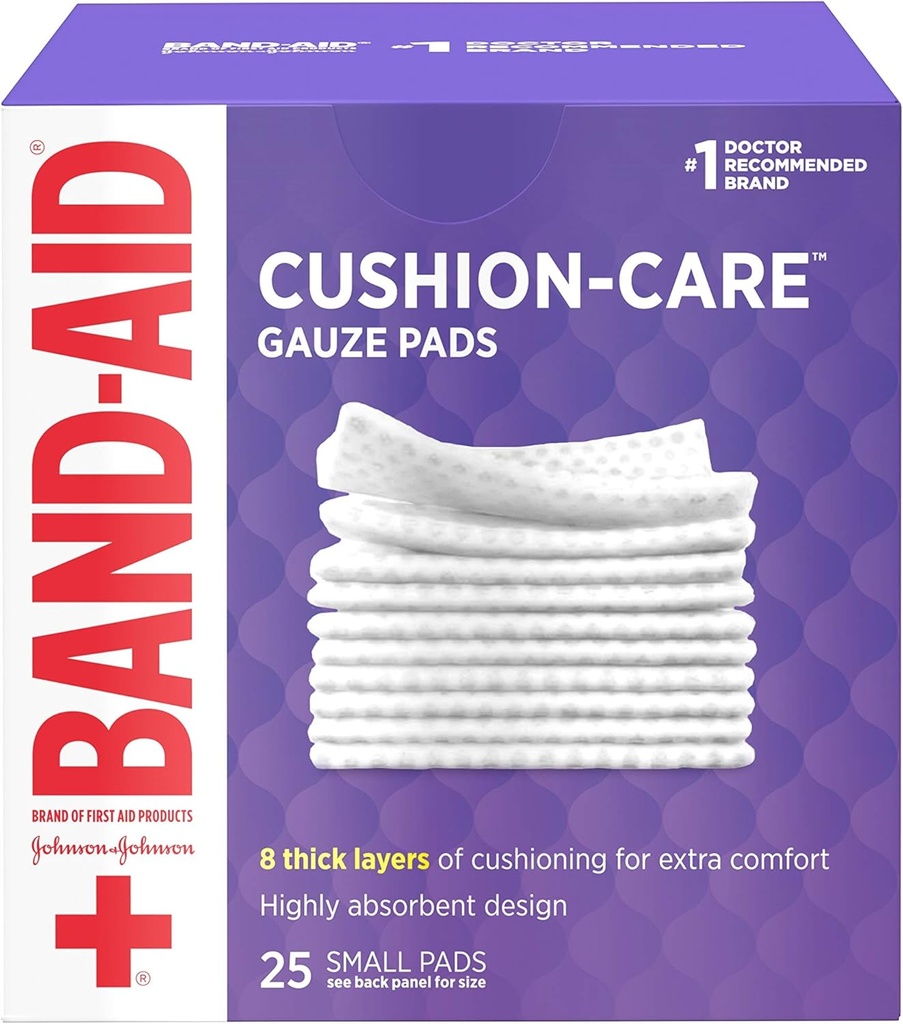 Bånd- Førstehjælp Gauze Pads, 2 i x 2 i, 25 ea (pakke med 1)