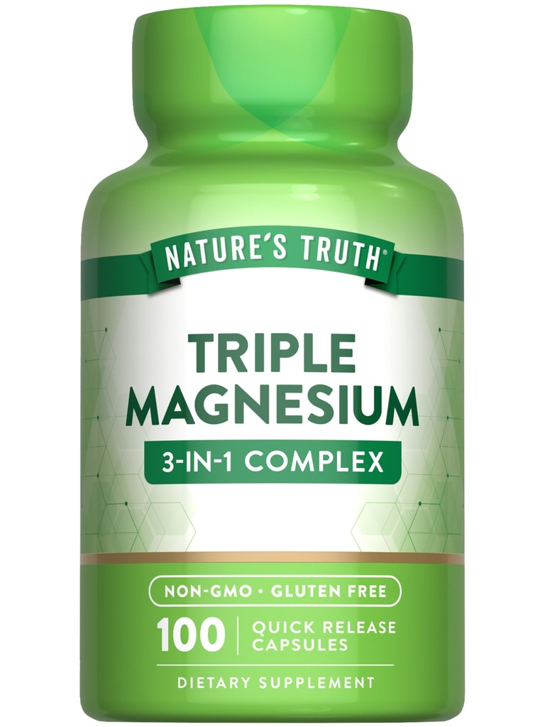 Nature 's Truth Triple Magnesium Complex Supplement Note 124; 100 kapsler fra Magnesium Oxide, Citrate & Aspartate