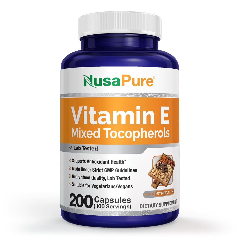 NusaPure E 1000 IE 200 tabletter (ikke- GMO, Gluten- fri) - Blandede tocopheroler