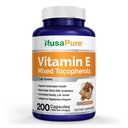 NusaPure E 1000 IE 200 tabletter (ikke- GMO, Gluten- fri) - Blandede tocopheroler