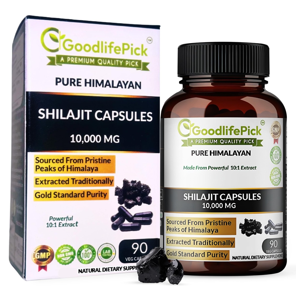Pure Himalayan Shilajit kapsler. Maksimal styrke Natural Shilajit rig på spor Mineral & Fulvic Acid. Høj højde. Vegansk nonGMO 90ct. Traditionelt ekstraheret uden stearat uden rismel