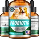 Premium Probiotika til hunde, Katte - fordøjelsesenzymer & Prebiotika supplement - Hjælper til Relieve Diarré, Opkastning, Opsæt mave, Gas, Forstoppelse & dårlig ånde - Understøtter fordøjelsessystemet - 2 Fl Oz
