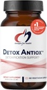 Design for sundhed Detox Antiox - Lever + afgiftning Support Antioxidant Supplement med gurkemeje ekstrakt (Curcumin), Grøn te, Grape Seed, Vitamin + Minerals - immunforsvar (60 kapsler)