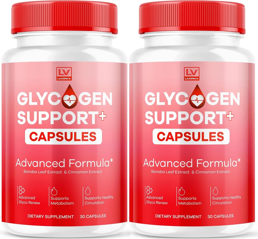 (2 Pack) Glycogen Support Supplement Advanced Formel, Glycogen Support Capsules, Glycogen Support, Advanced Glycogen Support Formel, Glycogen Support Anmeldelser, 60 Kapsler til 2 Måneder