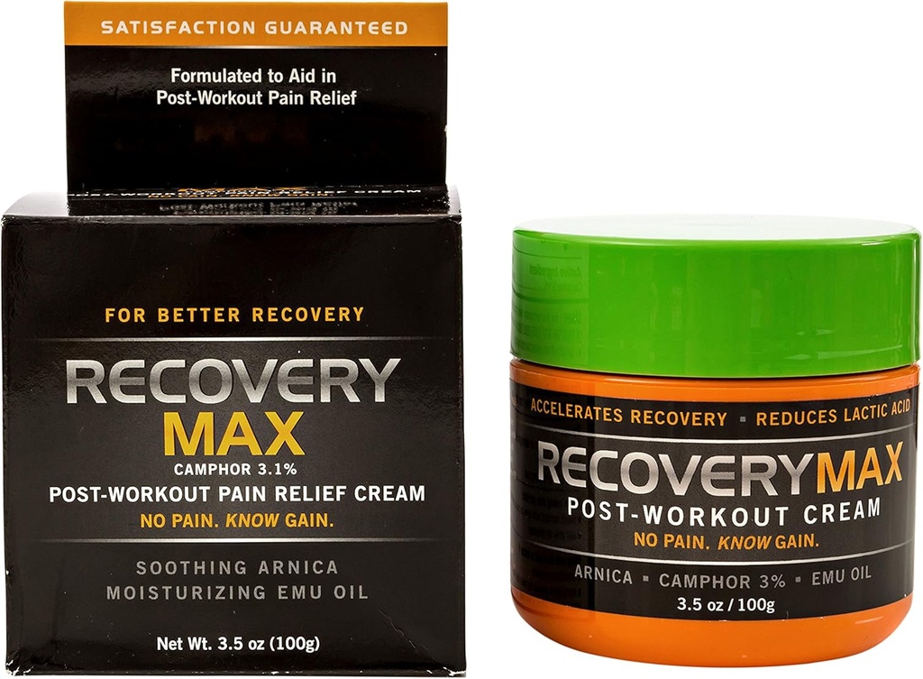 RecoveryMax - Post Workout Cream - Til brug i Fitness træningsprogram til Speed Muscle Recovery - Reducer muskelømhed - Retur til Motion hurtigere - Recovery Supplement - 3.5 oz