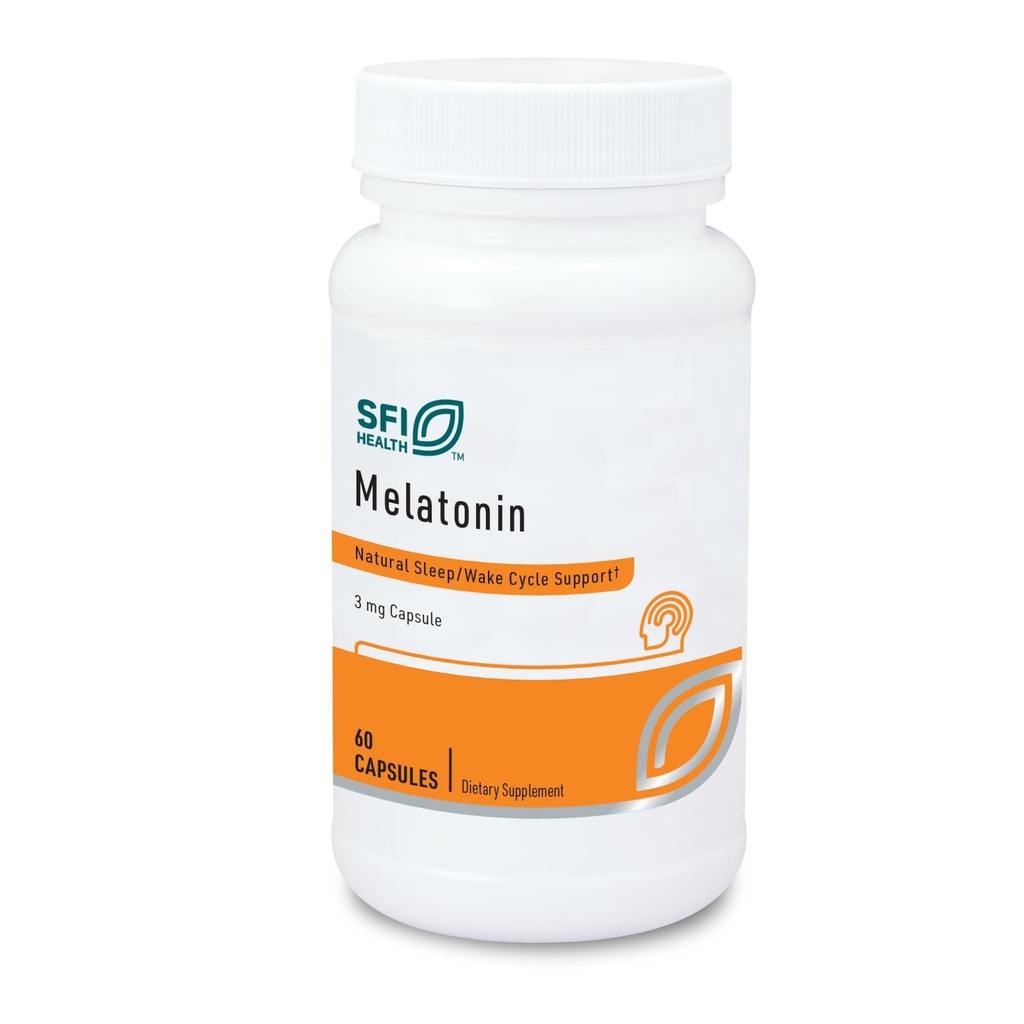 Klaire Labs SFI Health Melatonin 3 Milligram - Sovestøtte til mænd og kvinder (60 vegetariske kapsler)