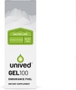 Unived Gel 100 - Vegan Energy Gel for Endurance Athletes Runners & Cyclists - 100kcal - Salted Lime - Pack of 6