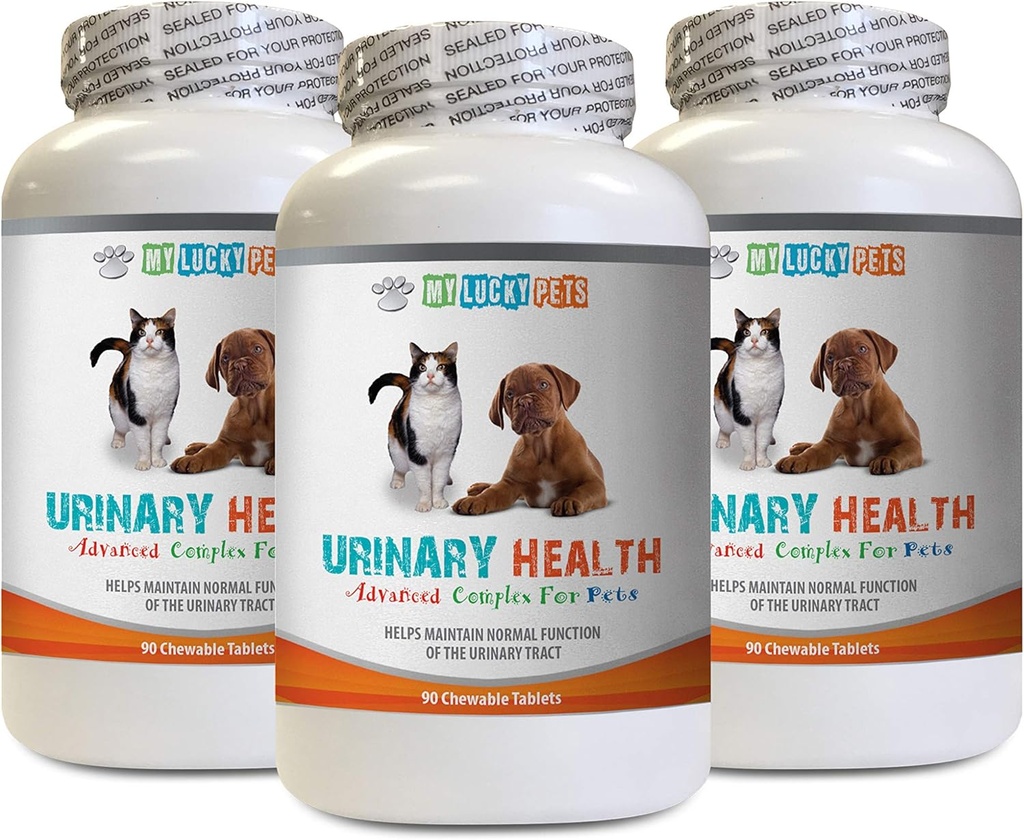 kat Urinary vitami - Kæledyr Urinary Health Complex - for hunde og katte - Avanceret Brege Support - Cranberry Relief til katte - 3 flasker (270 Treats)