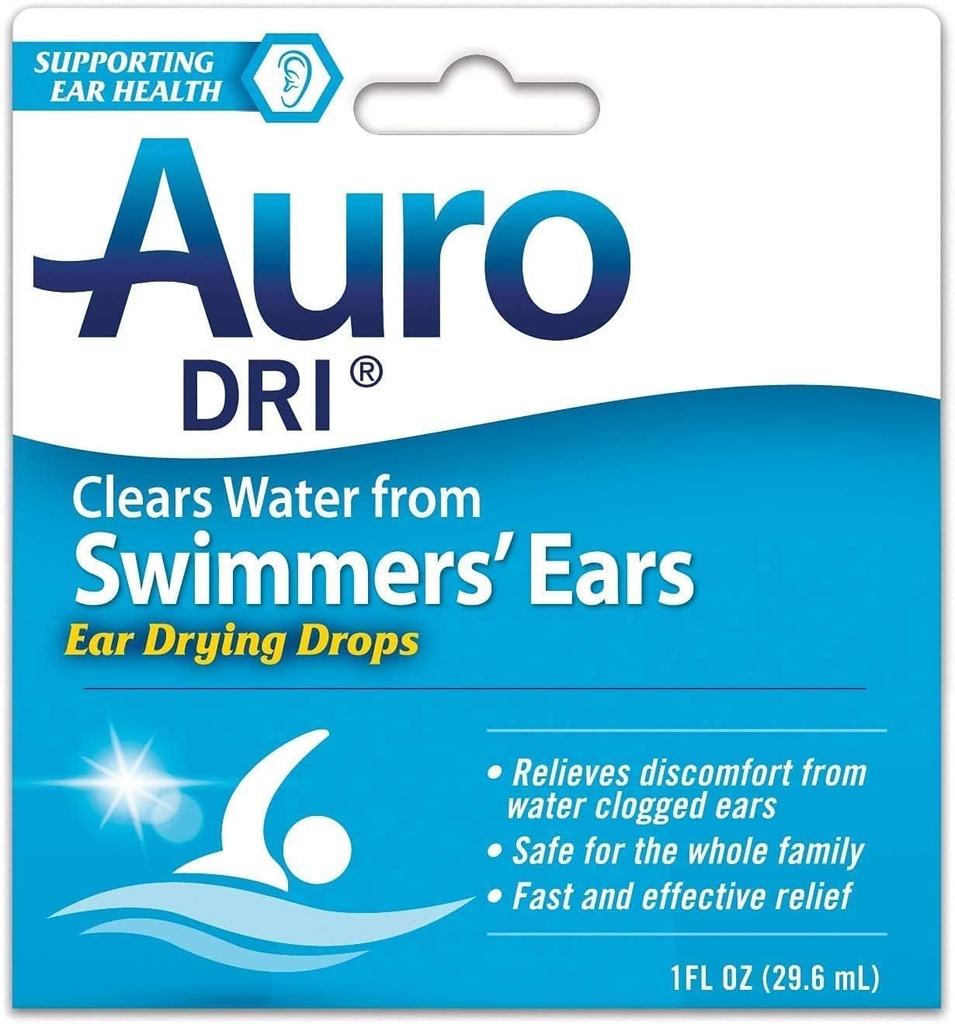 Del Pharmaceuticals Auro- Dri Ear Water- Tørring Aid 1 fl oz (29,6 ml)