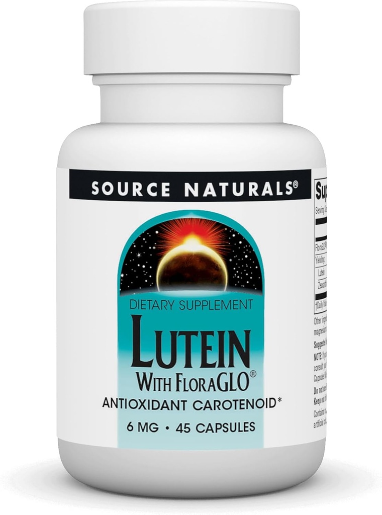 Kilde Naturals Lutein med FloraGLO, Antioxidant Carotenoid * - 6 mg, 45 kapsler