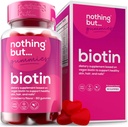 Biotin gummies for hårvækst 5100 mcg - hår, hud og negle Vitaminer for mænd og kvinder - med folinsyre, vitaminer A, C, E & D og ekstra styrke til hurtigere hår og negle vækst, 60 gummies