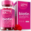 Biotin gummies for hårvækst 5100 mcg - hår, hud og negle Vitaminer for mænd og kvinder - med folinsyre, vitaminer A, C, E & D og ekstra styrke til hurtigere hår og negle vækst, 60 gummies