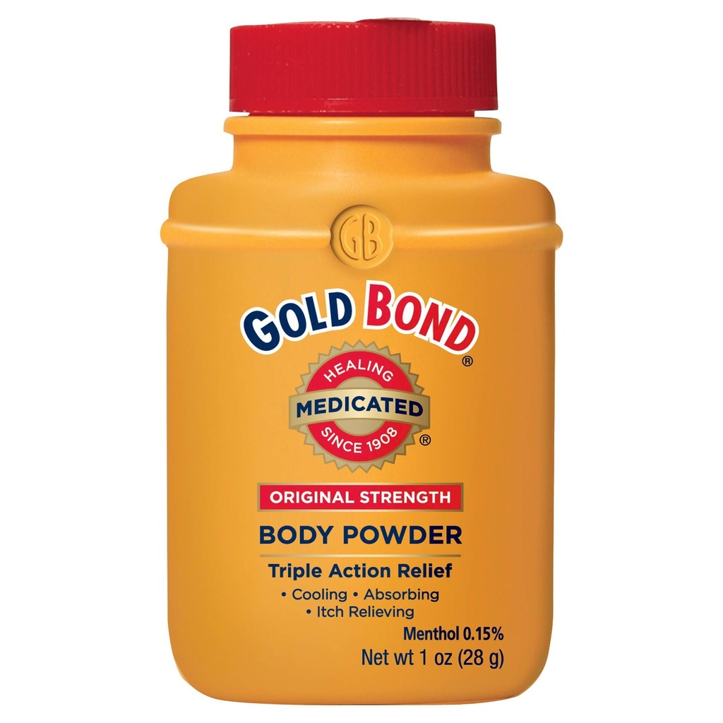 GOLD BOND Talc- Free Medicated Original Strength Body Powder Travel Størrelse, 1 Oz (4 Pack)