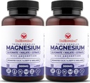 Triple Complex Magnesium Supplement - Fastvirkende Magnesium Complex Supplement med Glycinate, Citrate & Malate for total Well- Being - Natural, Vegan, Non- GMO kapsler (300mg) (2- Pack)