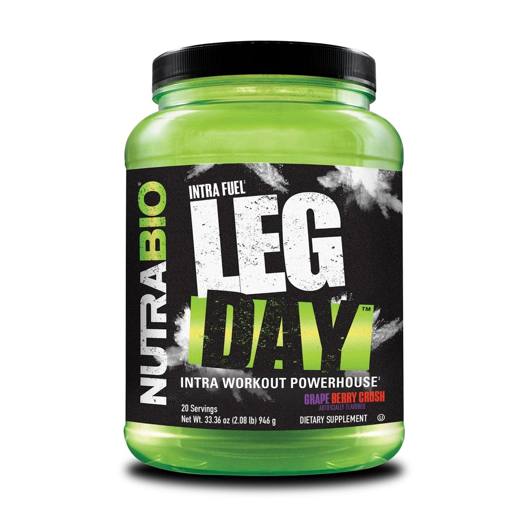 NutraBio Leg Dag Intra Workout Powder - Avanceret Carb supplement med Cluster Dextrin & Electrolytes - Carb Powder med EAA / BCAA - Cyklisk Dextrin for ydeevne - Grape Berry, 20 Servere