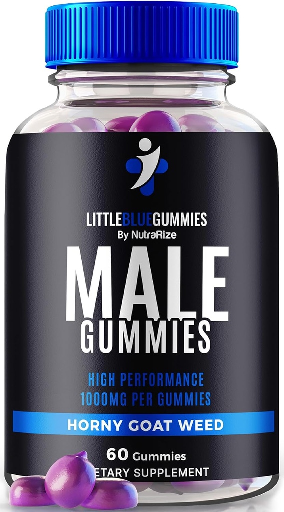 Little Blue Gummies for mænd, Premium Mandlige supplement til daglig ernæring, LittleBlue Gummy, All- Natural Multivitamin for Peak Performance og Samlet Sundhed, Officielle anmeldelser (60 Gummies)