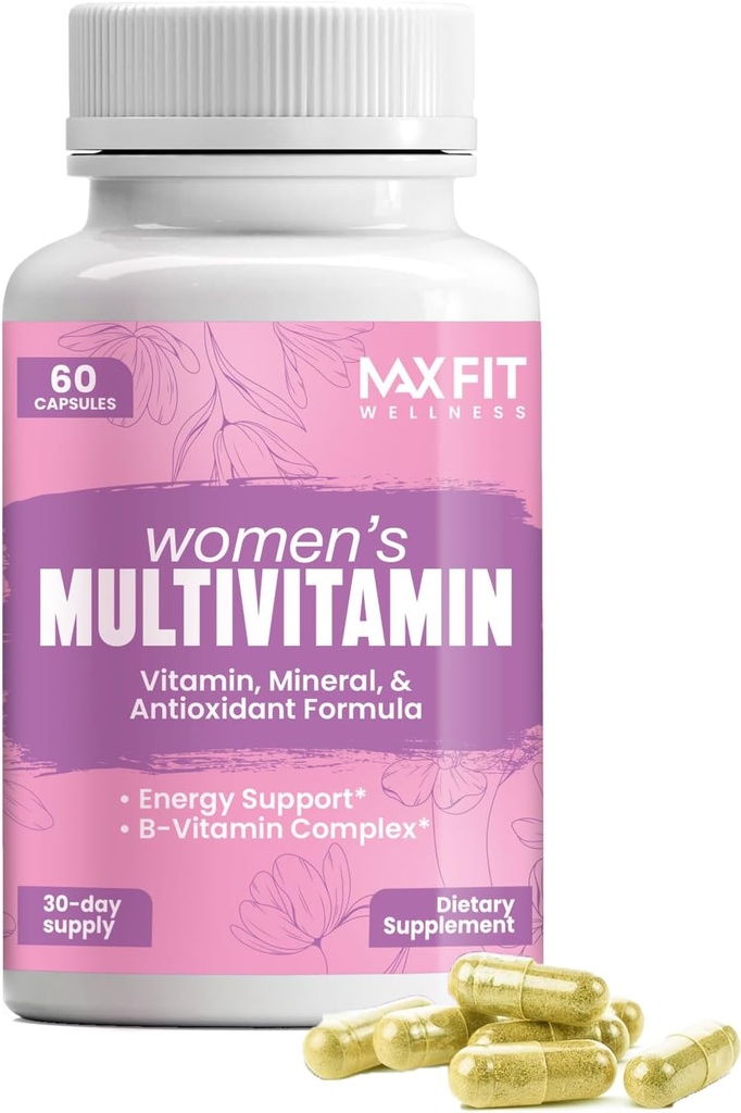 Women's Multivitamin – Complete Multivitamin for Women 50+ with Essential Vitamins A, B, C, D, E, Calcium & Iron – Supports Energy, Mood, Hair, Skin, Nails & Overall Health – 60 Capsules