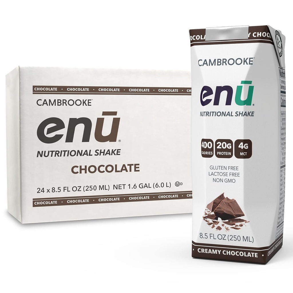 ENU Nutrition Shakes - 20g Protein Budding 124; 400 kalorier - Måltid erstatning for vægt Gain (Chokolade, pakke med 24)