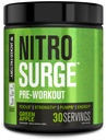 Jacked Factory NITROSURGE Pre Workout Supplement - Enless Energy, Instant Strength Gains, Clear Focus, Intensive Pumper - NO Booster & Kraftfuld Preworkout Energy Powder - 30 Serveringer, Green Apple