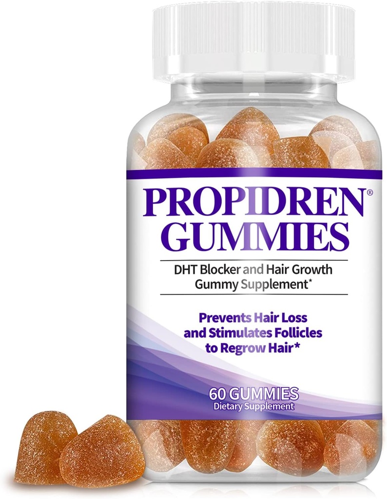 Atrafen Propidren Gummies af HairGenics. Verdens første DHT Blocker Gumier at forhindre hårtab og stimulere hår follicles til at stoppe hårtab og regrow hår. 60 Greve, 1 måned Tilgang.