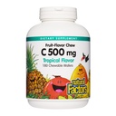 Naturlige faktorer, Kids Chewable C-vitamin 500 mg, understøtter immunforsvar, knogler, tænder og tandkød, tropisk, 180 greve (pakke med 1)
