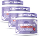 ColonSweep - Strawberry Flavored Probiotic Psyllium Husk Powder Colon Cleanser, 7.8 oz. Fiber Supplement Support for Gut Health - Rengøring til Bloating Relief & Detox- 30 Servering (Pack af 3)