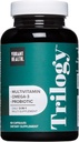 Vibrerende sundhed, Trilogi, Probiotisk Multivitamin med en Essential Blend of Omega-3, Vitamin A, B12, C, D3, E, Selen, Magnesium & Zink, 30 Servere