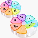 2 Pack Ekstra Stor Ugentlig Pill Organizer, Winlike Flower XL Portable 7 dages Pill Box sag for Travel Medicine Organizer Vitamin / Fish Oil / Pills / Kosttilskud