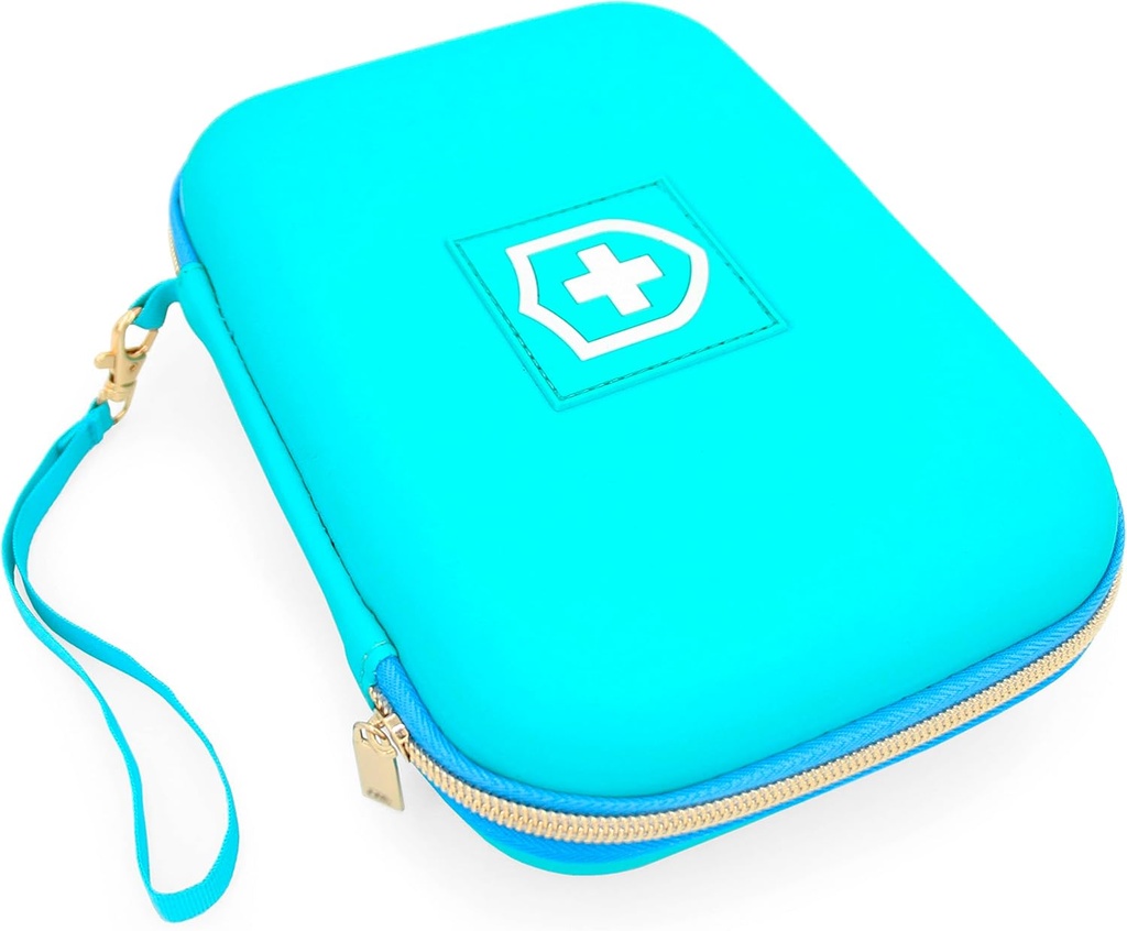 CASEMATIX 8 "Turkis Astma Inhaler sag for Travel Fits Spacer, Mask og tilbehør, Inkluderer kun sag