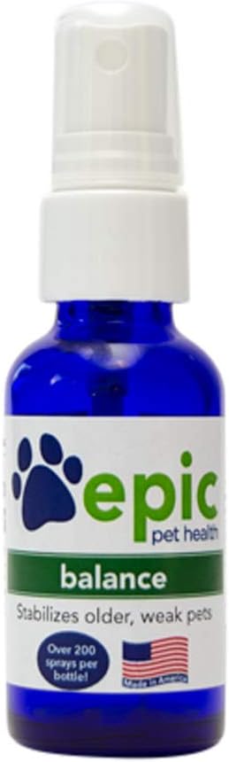 Balance - alt naturligt flydende supplement, der stabiliserer gamle eller svage kæledyr - Anvend direkte på krop, mad og vand til hurtige resultater - Sikker for alle kæledyr (Spray, 1 Ounce)