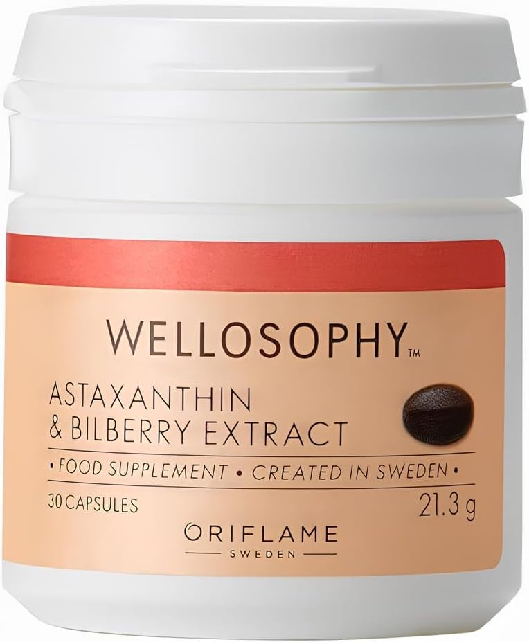 WELLOSOPHY- wellness af oriflen Astaxanthin & Bilberry Extract 30 Kapsler