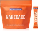 Nakedade Blåbær Lemonade - Performance Enhancing Sports Drink Powder - Elektrolyte Powder - Ingen GMO 'er eller kunstige sødestoffer, Gluten- fri, Soy- fri, Dairy- fri - 16 sticks