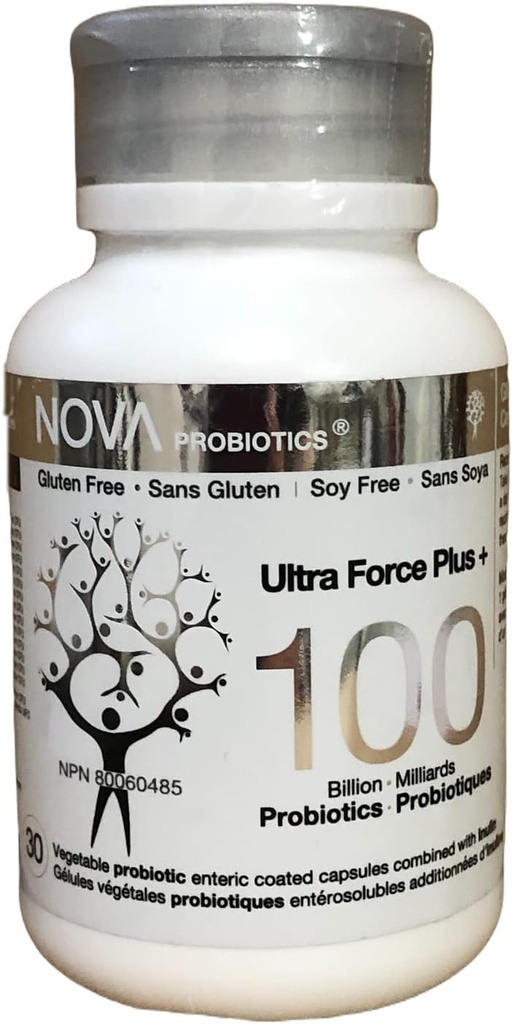 NOVA Probiotika Multi- Strain Ultra Strength Plus + 100 Millioner Probiotika per Capsule- 30 VCaps