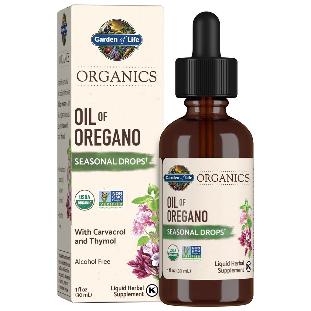 Have of Life Organics Oil of Oregano Seasonal Drops 1fl oz (30 ml) Flydende, Koncentreret Plantebaseret immunforsvar - Alkohol- fri, Organisk, Non- GMO, Vegan & Gluten Free Herbal Kosttilskud