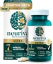 NEURIVA Ultra Deccafeated Clinically Tested Nootrop Brain Supplement for Mental Alerness, Memory, Focus & Concentration, Cognivive, Neurofaktor, Phosphatidylserin, Vitaminer B6 B12,14ct kapsler
