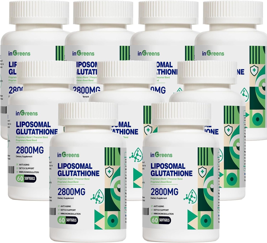 2800 MG Liposomal Glutathione Softgels, Max Absorption, Active Form L Glutathione reduktase, Powerful Antioxidant, Health Aging, 60 Softgels