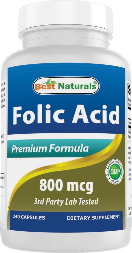 Bedste Naturals Folinsyre 800 mcg 240 kapsler