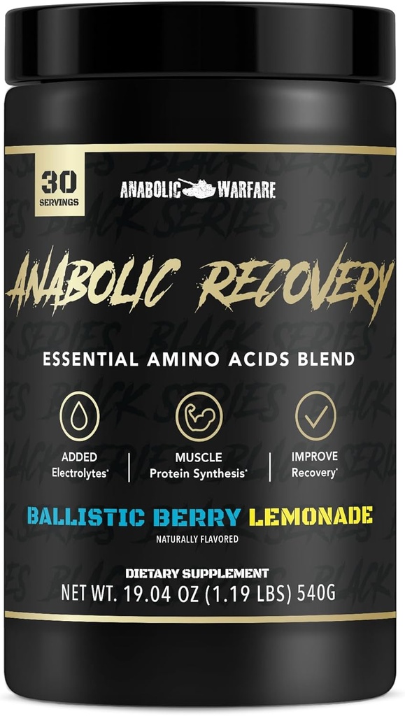 Anabolic Recovery, Essential Amino Acids, Post Workout Recovery, Premium Hydration, Build Muscle* (BlackBerry Lemonade, 30 Servings)