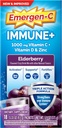 Emergen- C immun + Triple Action immunsupportpulver, BetaVia (R), 1000mg vitamin C, B Vitamin, D-vitamin og antioxidanter, Elderberry, Tilbage til skolen Essentials - 18 Greve