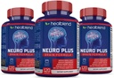 Neuro Plus Brain & Focus Formel - Brain Booster Supplement, Understøtter Mental Klarhed & Fokus - Forbedrer koncentrationen & Mental Energy - 120 kapsler (3 Pack)