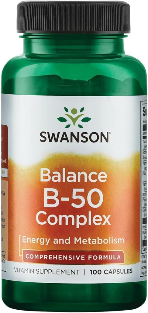 Swanson B- 50 Complex - Vitamin supplement fremme energi & Metabolisme Support - Kan støtte hjerte sundhed, hukommelse & support - (100 kapsler)